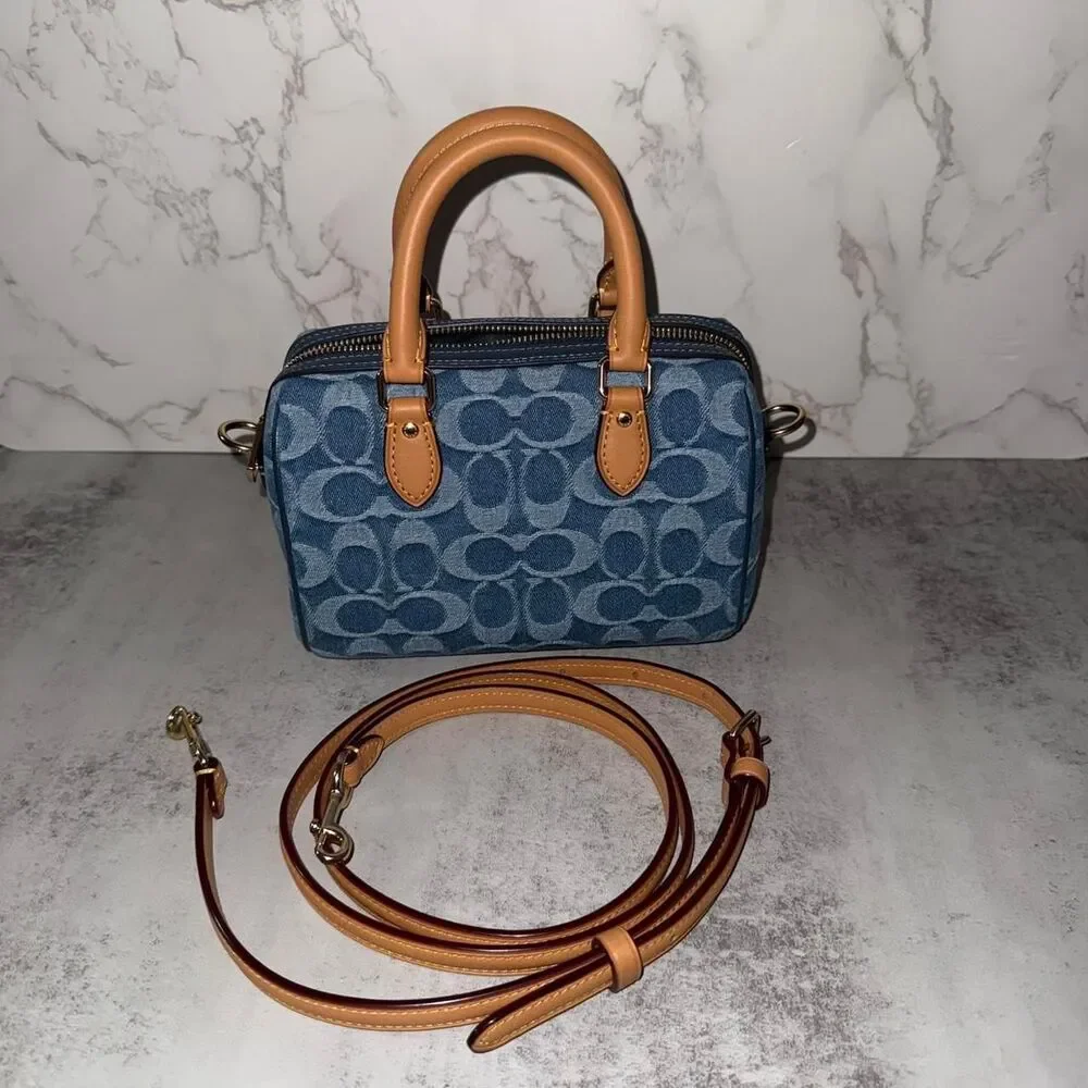 Coach Denim Mini Rowan Crossbody Bag - Picture 2 of 9